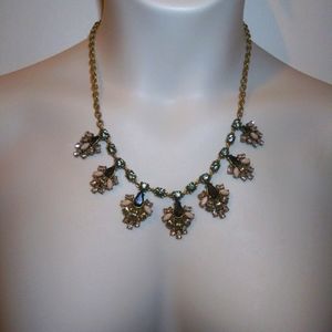 J. Crew Gold and Silver Floral Necklace